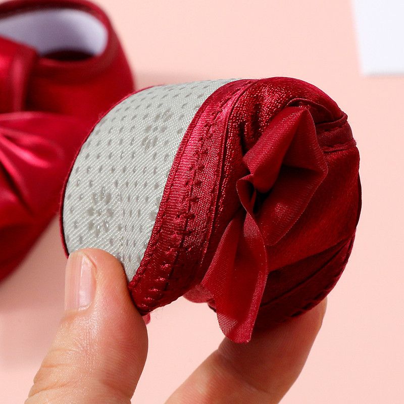 2026 0-12 Months Baby Shoes Baby Girls Princess Shoes Soft Elegant Bow Non-slip Bottom First Walker Shoes Toddler Shoes