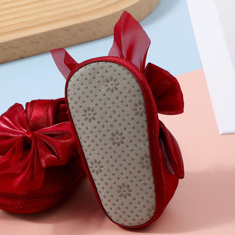 2026 0-12 Months Baby Shoes Baby Girls Princess Shoes Soft Elegant Bow Non-slip Bottom First Walker Shoes Toddler Shoes