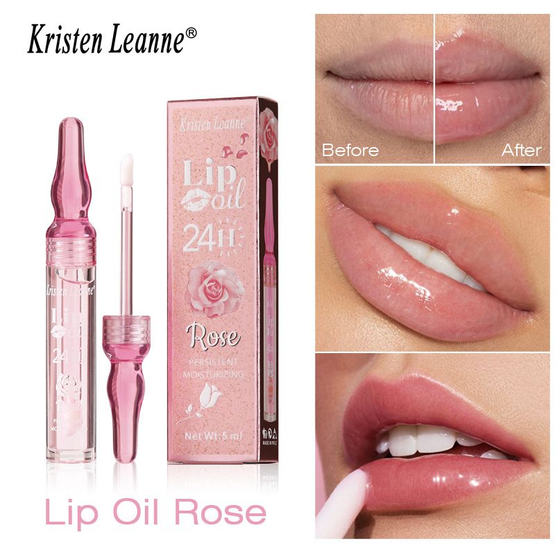 1PC Color Changing Rose Petal Lip Gloss Hydrating Moisturizing Nourish Lips Create Plump Juicy Lip Glow