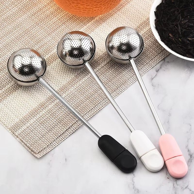 1PC 2026 Rotatable Tea Infuser 304 Stainless Steel Tea Filter Long Handle Tea Spoon Strainer Infusor De Te