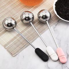 1PC 2026 Rotatable Tea Infuser 304 Stainless Steel Tea Filter Long Handle Tea Spoon Strainer Infusor De Te