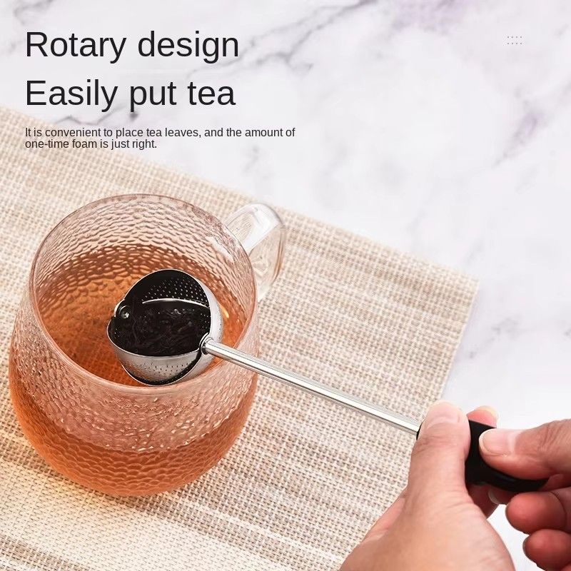 1PC 2026 Rotatable Tea Infuser 304 Stainless Steel Tea Filter Long Handle Tea Spoon Strainer Infusor De Te