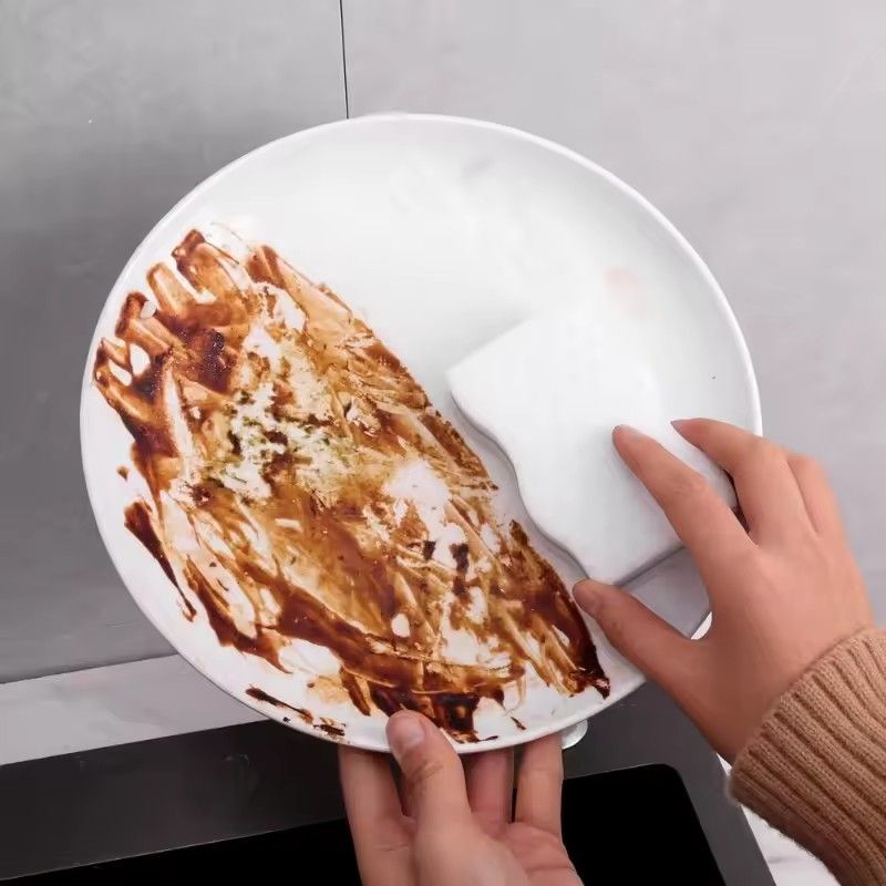 6PCS Three-Layer Wave Shape Magic Cleaning Sponge Eraser Multi-Functional Foam for Kitchen Bathroom Wall Cleaning Sponge