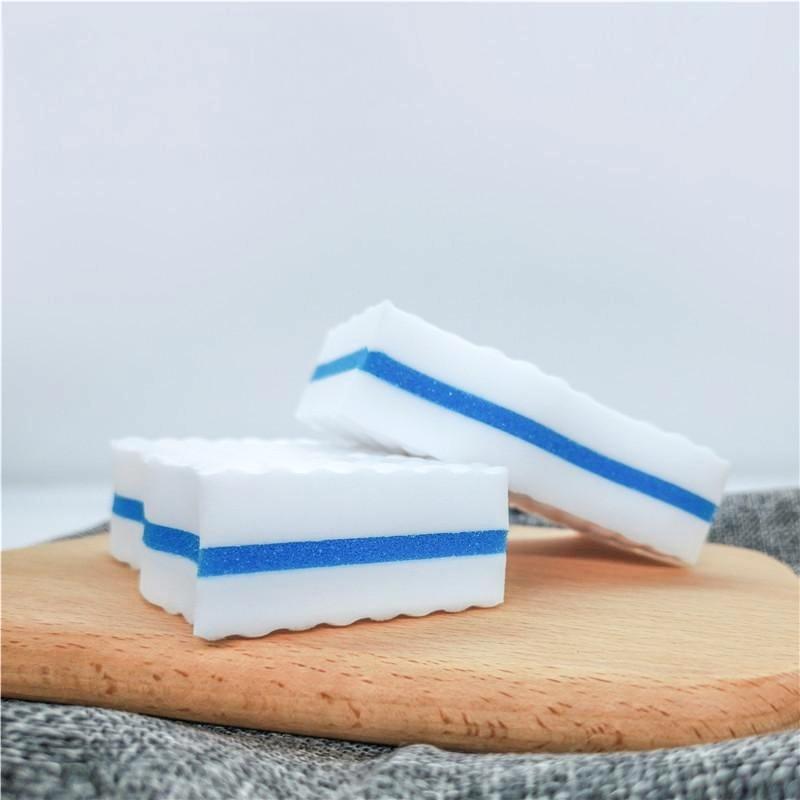 6PCS Three-Layer Wave Shape Magic Cleaning Sponge Eraser Multi-Functional Foam for Kitchen Bathroom Wall Cleaning Sponge