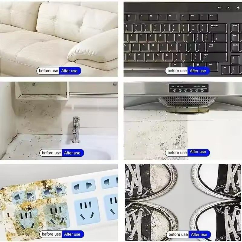 6PCS Three-Layer Wave Shape Magic Cleaning Sponge Eraser Multi-Functional Foam for Kitchen Bathroom Wall Cleaning Sponge