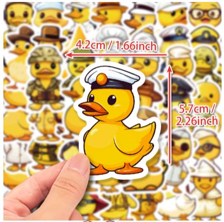 50PCS Lovely Duck Cartoon Graffiti Stickers for DIY Scrapbook Stationery Cup Phone Laptop Guitar Decals