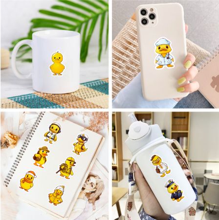 50PCS Lovely Duck Cartoon Graffiti Stickers for DIY Scrapbook Stationery Cup Phone Laptop Guitar Decals
