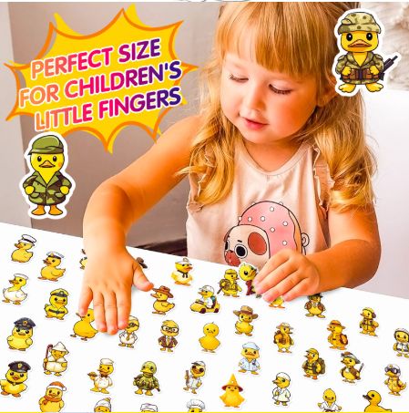 50PCS Lovely Duck Cartoon Graffiti Stickers for DIY Scrapbook Stationery Cup Phone Laptop Guitar Decals