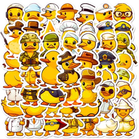 50PCS Lovely Duck Cartoon Graffiti Stickers for DIY Scrapbook Stationery Cup Phone Laptop Guitar Decals