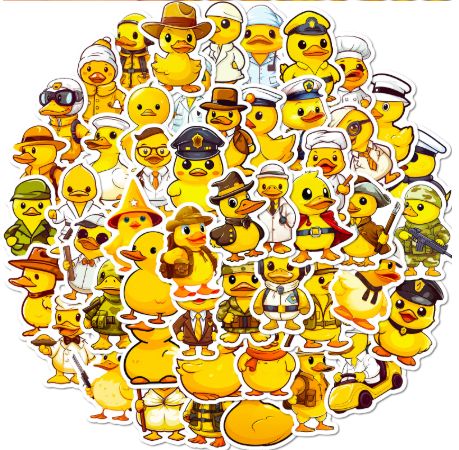50PCS Lovely Duck Cartoon Graffiti Stickers for DIY Scrapbook Stationery Cup Phone Laptop Guitar Decals