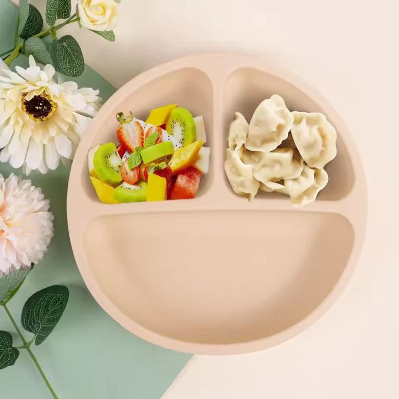 1PC Baby Sucker Silicone Dining Plate BPA Free Children Dishes Suction Toddle Training Tableware Kids Feeding Bowls Baby Stuff