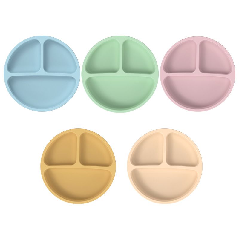 1PC Baby Sucker Silicone Dining Plate BPA Free Children Dishes Suction Toddle Training Tableware Kids Feeding Bowls Baby Stuff
