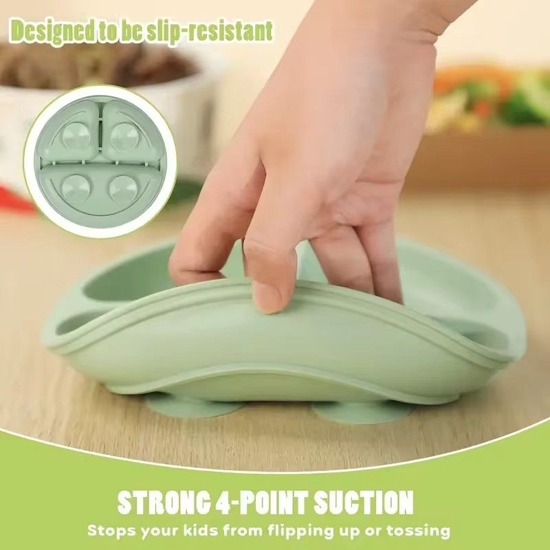 1PC Baby Sucker Silicone Dining Plate BPA Free Children Dishes Suction Toddle Training Tableware Kids Feeding Bowls Baby Stuff