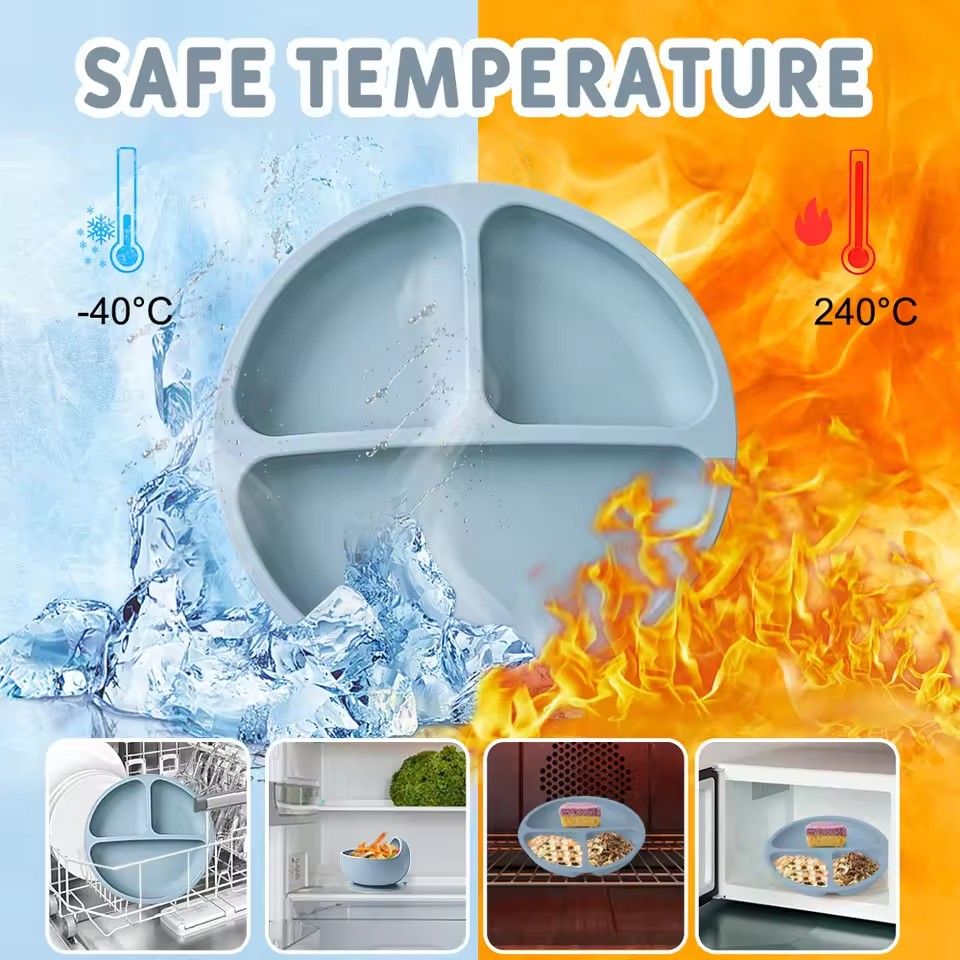 1PC Baby Sucker Silicone Dining Plate BPA Free Children Dishes Suction Toddle Training Tableware Kids Feeding Bowls Baby Stuff