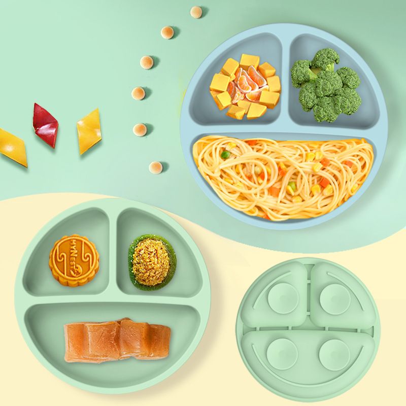1PC Baby Sucker Silicone Dining Plate BPA Free Children Dishes Suction Toddle Training Tableware Kids Feeding Bowls Baby Stuff