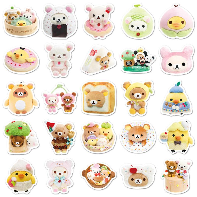 54PCS Cute Rilakkuma Aesthetic Stickers for Kids Toys Easybear School Art Supplies Laptop Notebook Decals Stationary Stikers