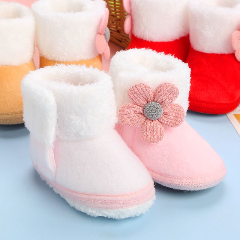 1 Pair Keep Warm Wearable Winter Protect Foot Cover Children's Cotton Shoes First Walkers Baby Toddler Shoes 0-12 Month