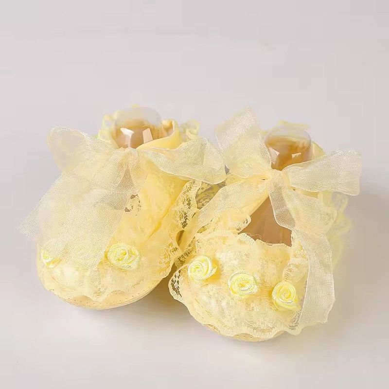 Baby Girls Shoes Cute Lace Princess Shoes Newborn Infant Toddler Crib Shoes Soft Sole Floor First Walkers 0-12 Month
