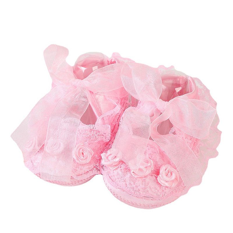 Baby Girls Shoes Cute Lace Princess Shoes Newborn Infant Toddler Crib Shoes Soft Sole Floor First Walkers 0-12 Month