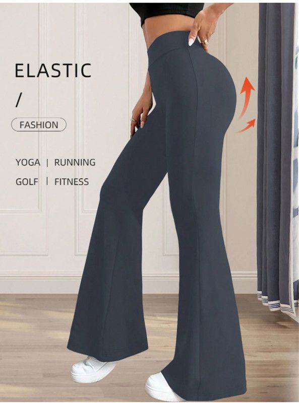 Spring Autumn High Waist High Elastic Black Flared Pants Butt Lifting Abdomen Slimming Four-Dimensional Elastic Design Spicy Gir