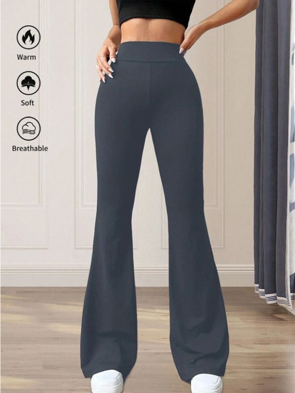 Spring Autumn High Waist High Elastic Black Flared Pants Butt Lifting Abdomen Slimming Four-Dimensional Elastic Design Spicy Gir