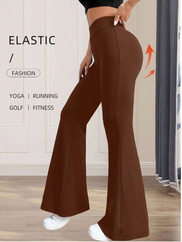 Spring Autumn High Waist High Elastic Black Flared Pants Butt Lifting Abdomen Slimming Four-Dimensional Elastic Design Spicy Gir