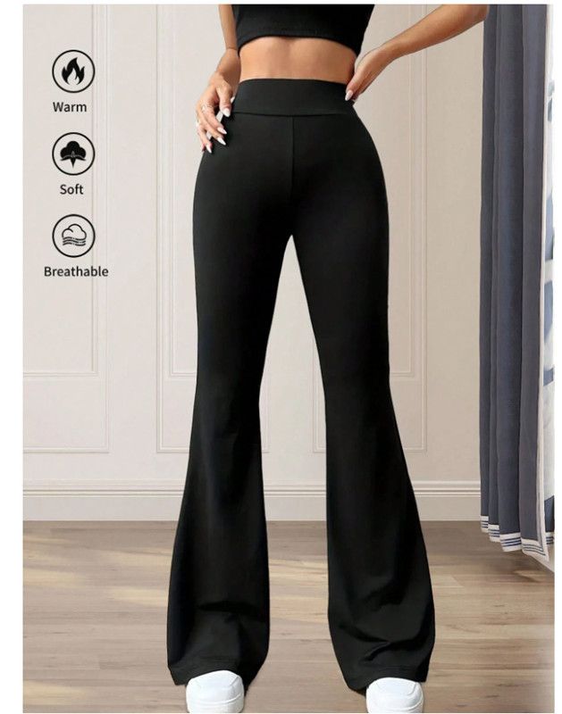 Spring Autumn High Waist High Elastic Black Flared Pants Butt Lifting Abdomen Slimming Four-Dimensional Elastic Design Spicy Gir