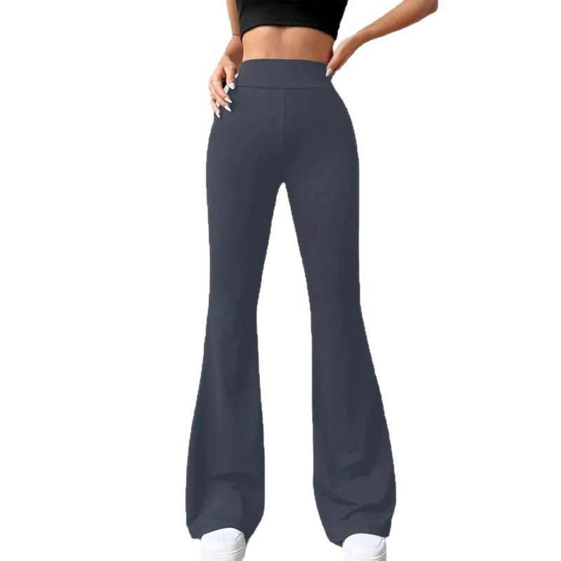 Spring Autumn High Waist High Elastic Black Flared Pants Butt Lifting Abdomen Slimming Four-Dimensional Elastic Design Spicy Gir