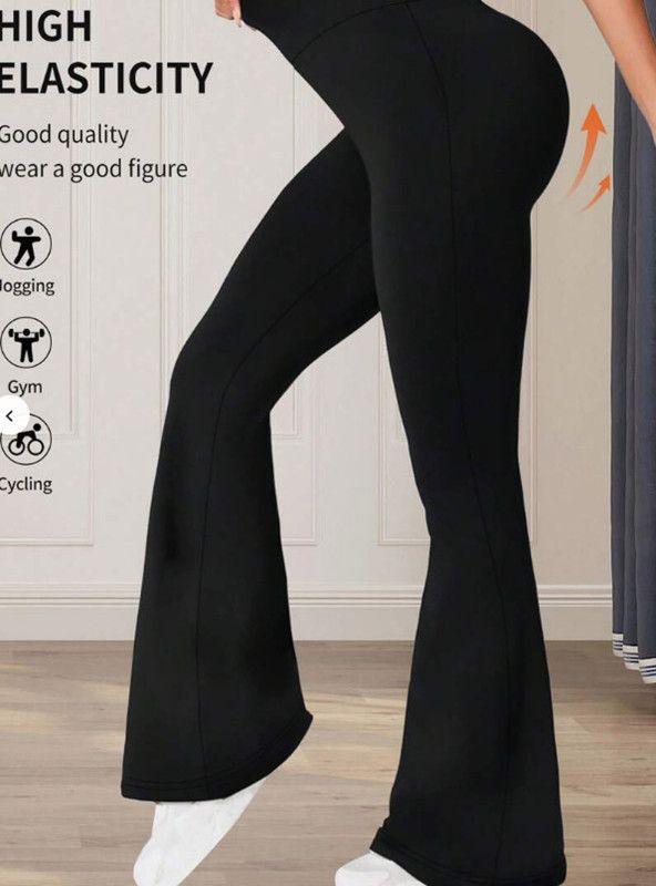 Spring Autumn High Waist High Elastic Black Flared Pants Butt Lifting Abdomen Slimming Four-Dimensional Elastic Design Spicy Gir