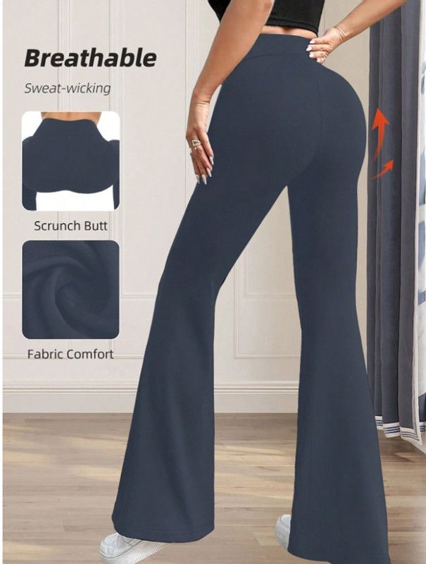 Spring Autumn High Waist High Elastic Black Flared Pants Butt Lifting Abdomen Slimming Four-Dimensional Elastic Design Spicy Gir