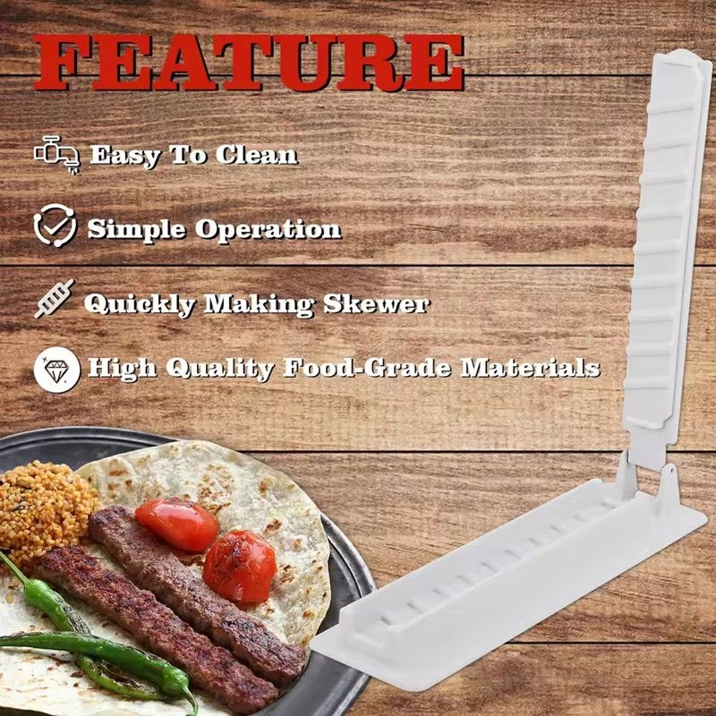 1PC Kebab Maker Press Reusable Manual Kebab Press Kabob Mould Plastic BBQ Meat Skewer Machine For Kitchen Accessories