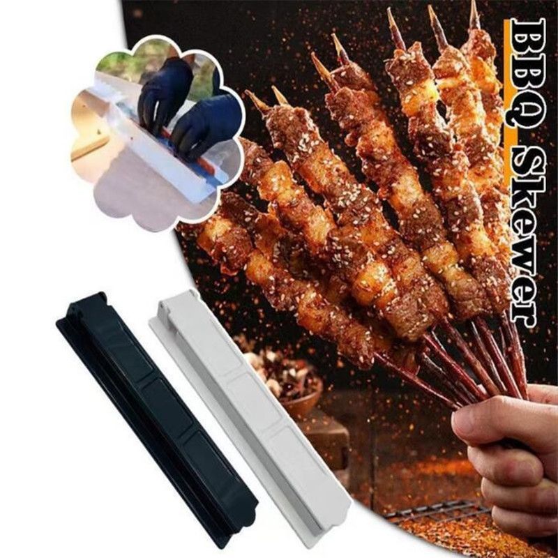 1PC Kebab Maker Press Reusable Manual Kebab Press Kabob Mould Plastic BBQ Meat Skewer Machine For Kitchen Accessories
