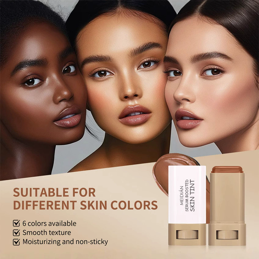 1PC Stick Foundation Boosted Skin Tint Foundation Stick Smooth Plumper Hight Coverage Travel Bronze Foundation Stick Makeup B2-1048