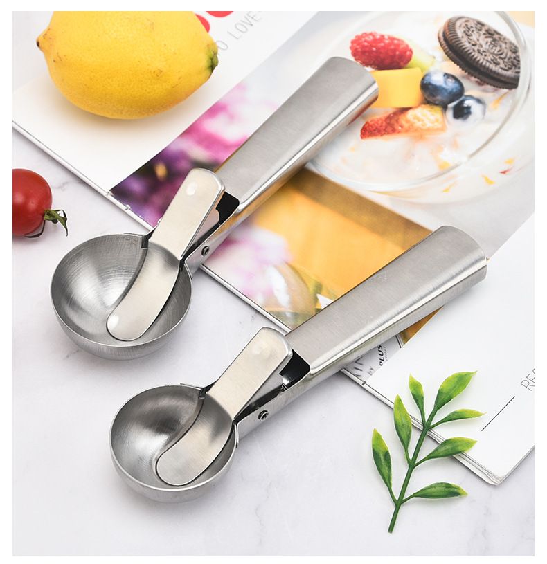 1PC Stainless Steel Dual-purpose Ice Cream Scoop Ice Cream Scooper Multifunctional Fruit Scoop Kitchen Supplies