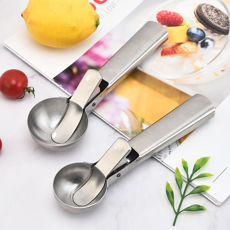1PC Stainless Steel Dual-purpose Ice Cream Scoop Ice Cream Scooper Multifunctional Fruit Scoop Kitchen Supplies