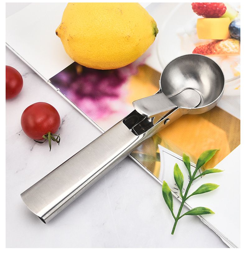 1PC Stainless Steel Dual-purpose Ice Cream Scoop Ice Cream Scooper Multifunctional Fruit Scoop Kitchen Supplies