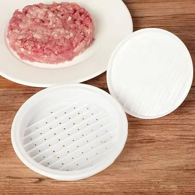 2PCS Round Shape Hamburger Press Food-Grade Plastic Hamburger Meat Beef Grill Burger Press Patty Maker Mold Mould Kitchen Tool