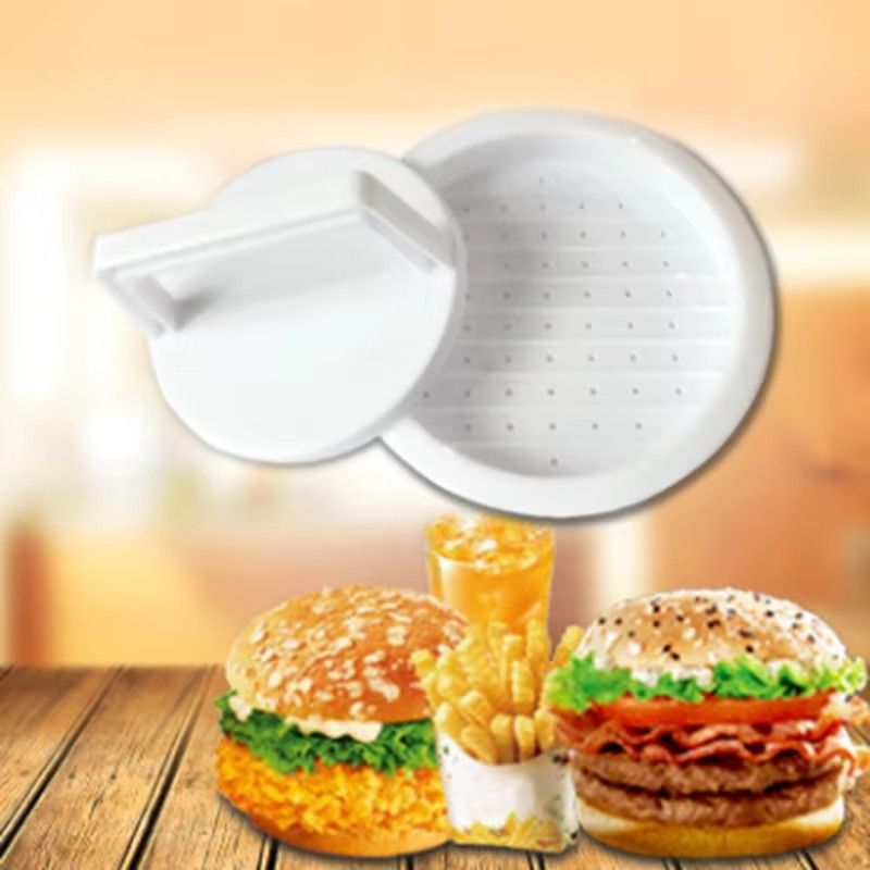 2PCS Round Shape Hamburger Press Food-Grade Plastic Hamburger Meat Beef Grill Burger Press Patty Maker Mold Mould Kitchen Tool