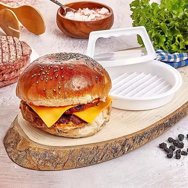 2PCS Round Shape Hamburger Press Food-Grade Plastic Hamburger Meat Beef Grill Burger Press Patty Maker Mold Mould Kitchen Tool