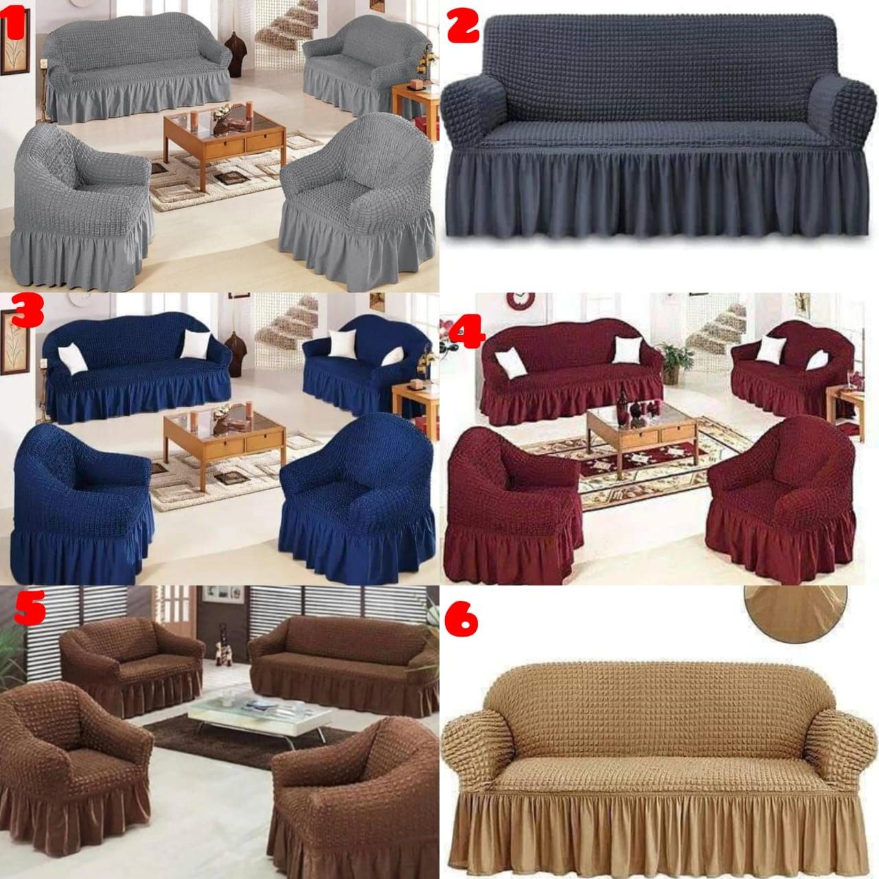 7-Seater BUBBLE STRETCH Sofa Covers - High-Quality Loose Covers (3+2+1+1) Imported from Turkey