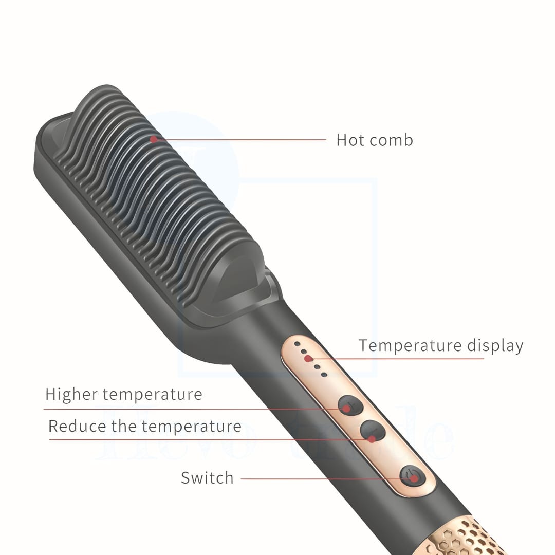 Hair Straightener Brush Curling Comb 2 In 1 Hair Hot Comb Anti-Scald Hair Straightener Brush For Girls Electric Heated Hair Styler Tool, Travel, Professional Salon at Home