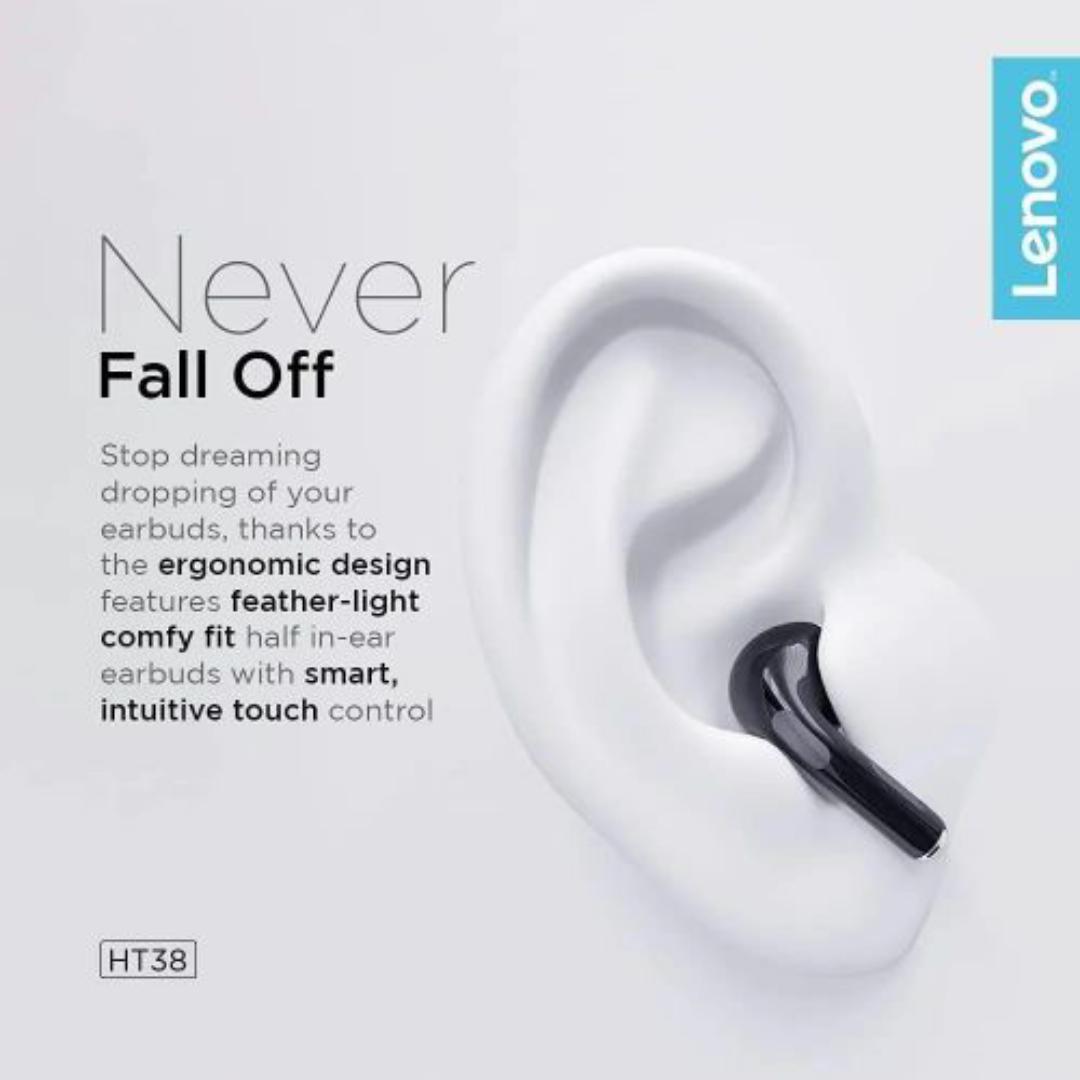 Lenovo Earbuds/Earphones/Earpods/Headphones WiteBluetooth Airpods, Mini Headset, Wireless Heavy Bass, TWS Bluetooth-compatible 5.0 Mini In-ear Headphones With Mic