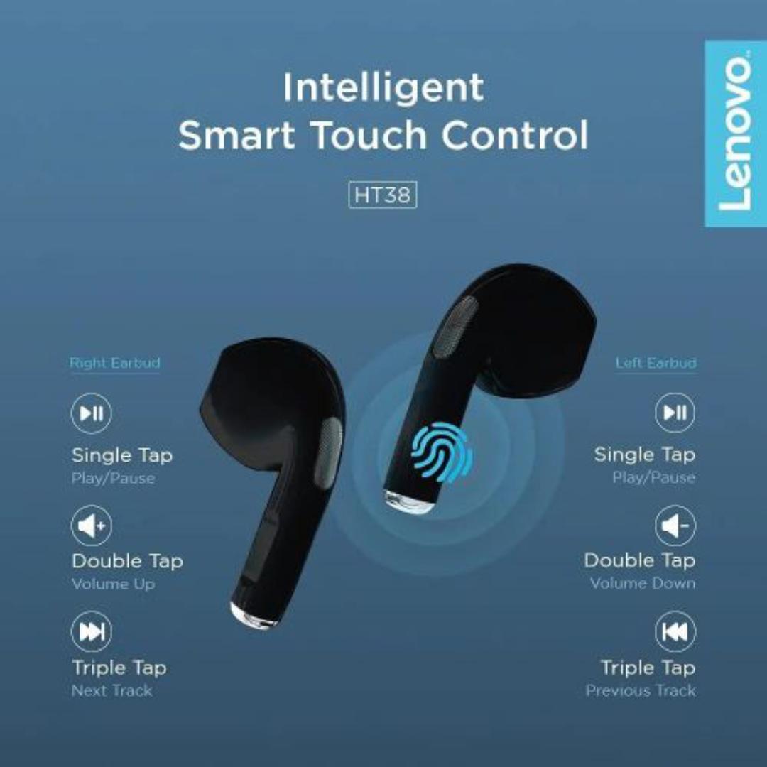 Lenovo Earbuds/Earphones/Earpods/Headphones WiteBluetooth Airpods, Mini Headset, Wireless Heavy Bass, TWS Bluetooth-compatible 5.0 Mini In-ear Headphones With Mic