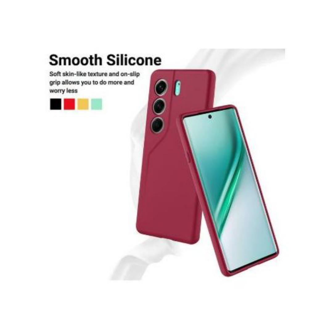 Silicone Back Cover for Tecno Camon 40 Pro – Shockproof, Slim Fit, Anti-Fingerprint – Maroon
