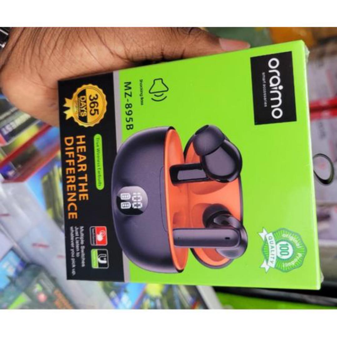 Oraimo Airbuds True Wireless Rich and Immersive Heavy Bass sound Earpods, Airpods, Earbuds, Headphones, Earphones Bluetooth Connection For Android And IOS Comfort Ear fit And Stereo Sound with bass _B