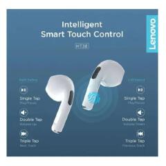 Lenovo HT38 Earbuds/Earphones/Earpods/Headphones, has got strong a nd deeper base system. can withstand power for a long period of time upto 1 week standby