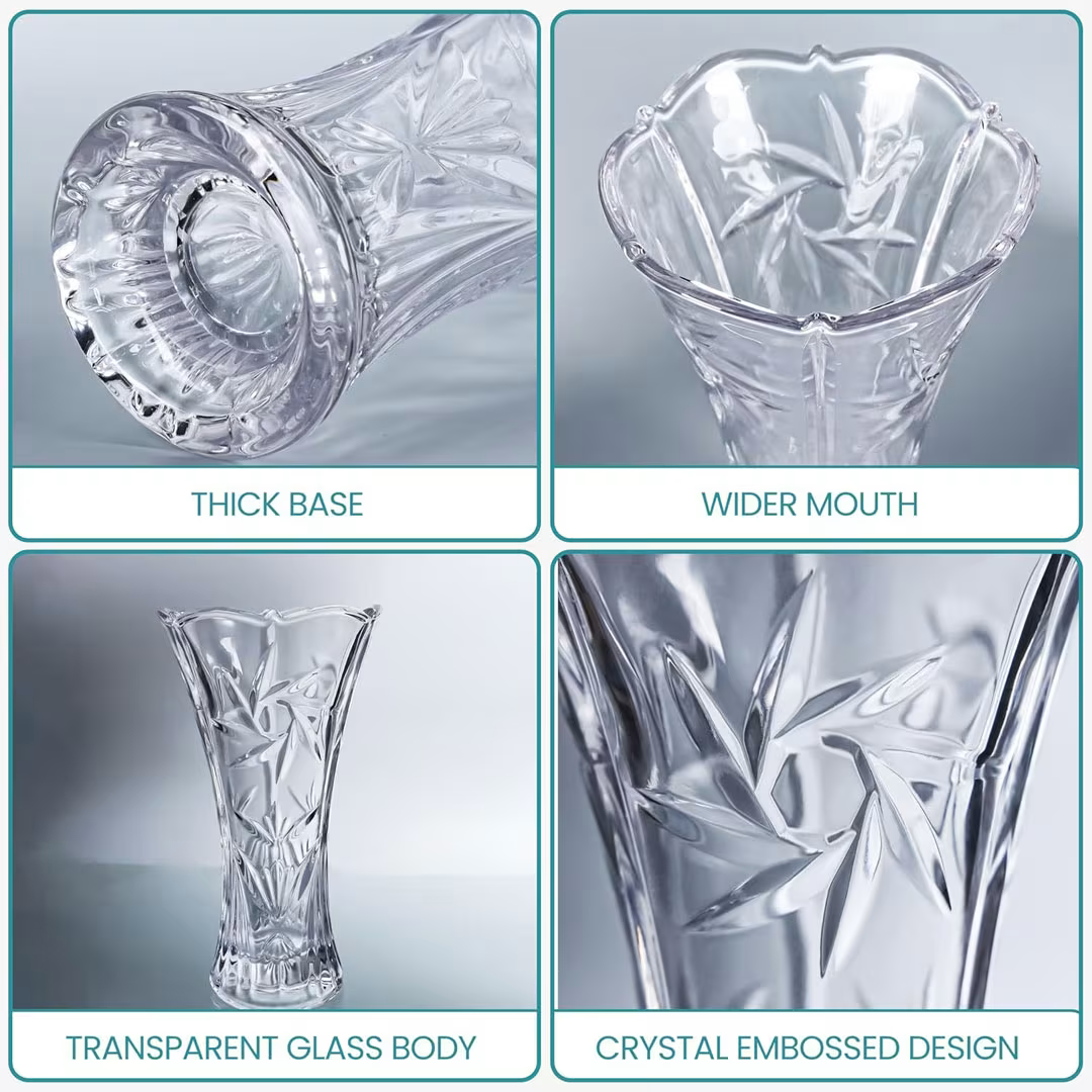 23.5cm Glass Vase. Whether styled with fresh roses or dried stems, it brings just the right balance of elegance and everyday practicality.