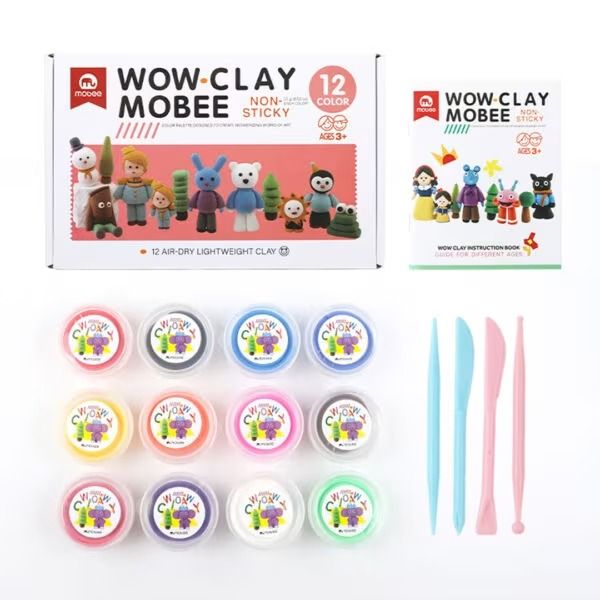 12 pc Color Plasticine Modelling Clay Set for Kids