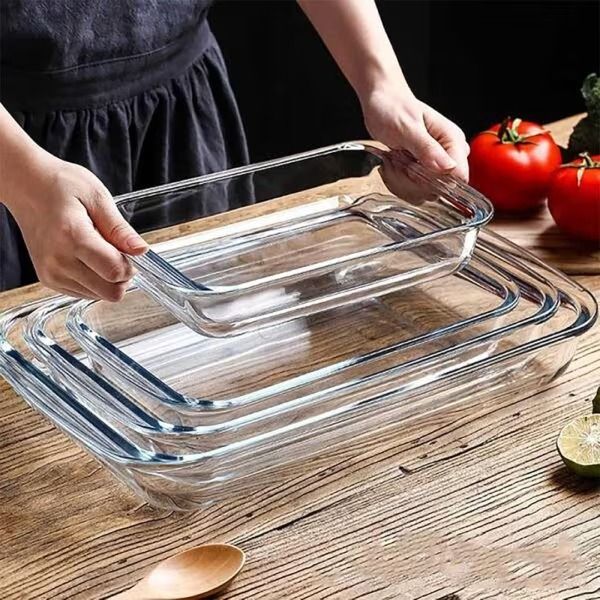 4pc 1L, 1.6L, 2.2L, and 3LGlass Baking Dish Set