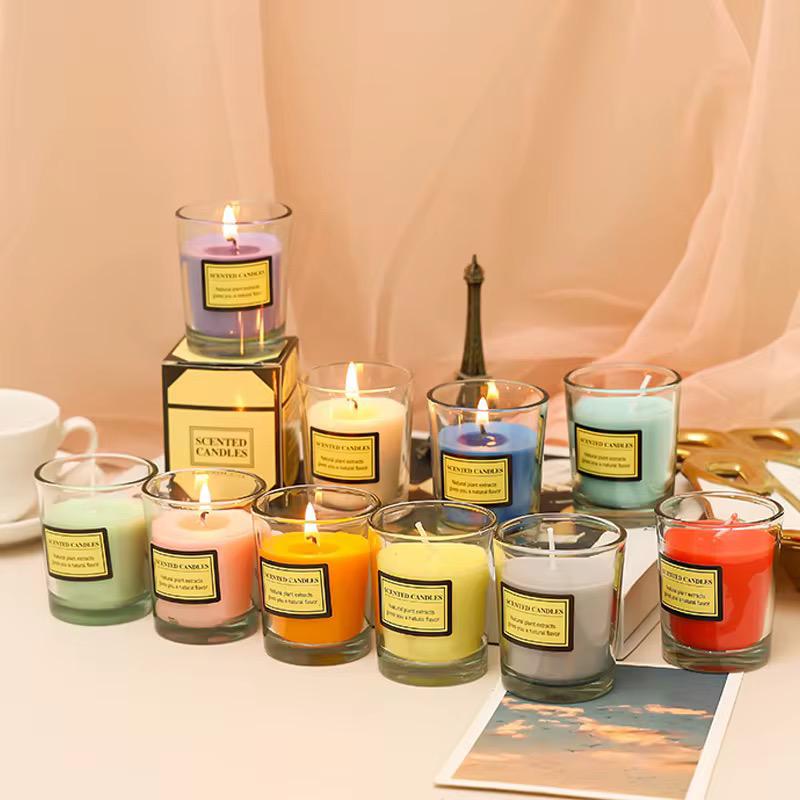 Aromatic Scented Candle in Glass Jar – Long-Lasting Home Fragrance (White Tea, Lavender, Strawberry, Sweet Orange, Jasmine & Japanese Persimmon)